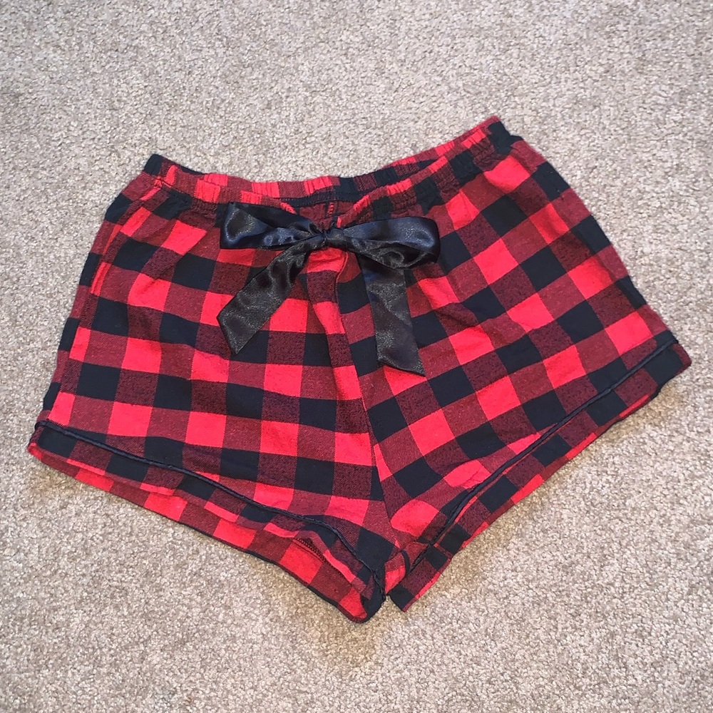 Red plaid pj shorts